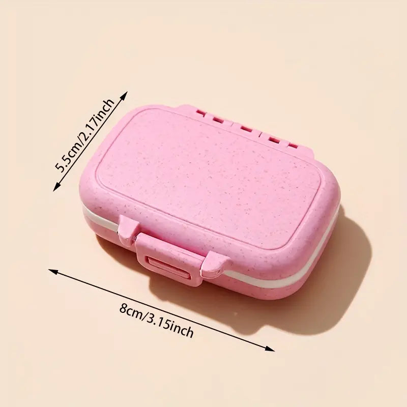 Mini Briefcase Pill Box, 3 Gird Pocket Pills Organizer, 7 Day Mini Weekly Medicine Box, Portable Tablet Medicine Dispenser, Handy Pill Box with 3 Removable Compartments, Portable Pill Box Supplement Box, Multipurpose Storage Case