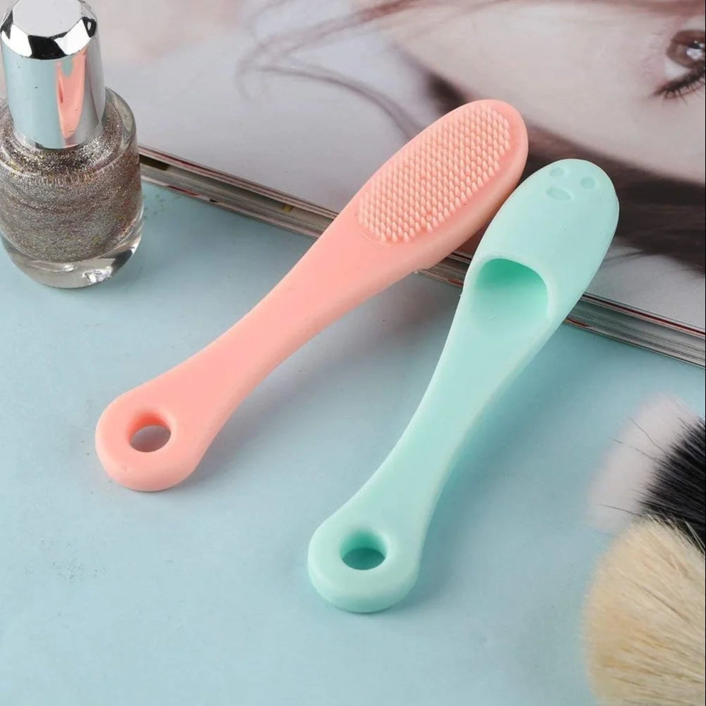 Silicone Nose Finger Brush, Facial Pore Cleaning Brush, Double-side Massage Brush, Soft Nose Head Wash Brush, Beauty Skin Care Clean Tool, Face Nasal Scrubbing Brush, Multi Use Cleaning Brush