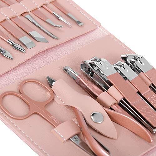 Set Of 16 Nail Clipper, Stainless Steel Manicure Kit With Folding Bag, Professional Pedicure  Beauty Tools Set, Cuticle Trimmer Manicure Scissors Nail Care Ingrown Toenail Removal Clippers, Foot Care Tool Nail Clippers Kit