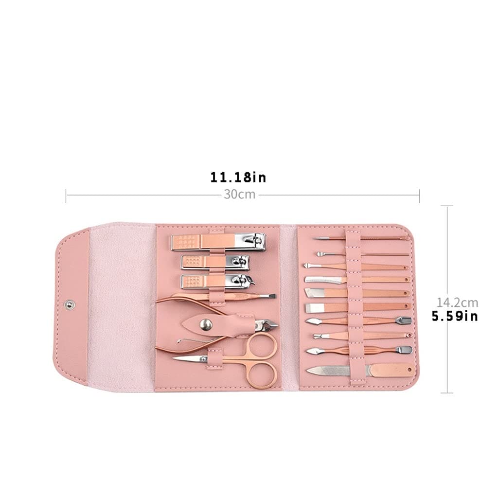 Set Of 16 Nail Clipper, Stainless Steel Manicure Kit With Folding Bag, Professional Pedicure  Beauty Tools Set, Cuticle Trimmer Manicure Scissors Nail Care Ingrown Toenail Removal Clippers, Foot Care Tool Nail Clippers Kit