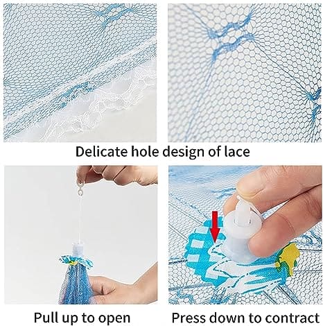 Umbrella Mesh Food Cover, Fly Mosquito Net Dish Cover, Foldable Portable Table Food Cover, Collapsible Outdoor Picnic BBQ Food Covers