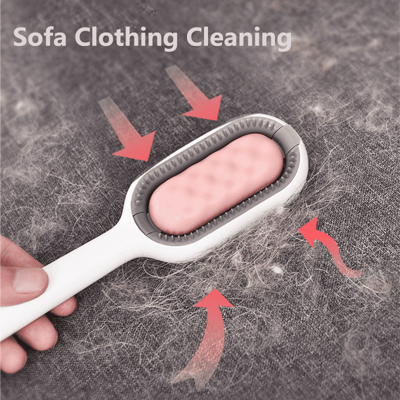 Pet Grooming Brush, Clothes Fuzz Shaver, 4 in 1 Pet Cleaning Hair Removal Comb, Travel Brush for Removing Pet Hair in Cloth, Self Slicker Cleaning Brush, Multifunctional Cat Dog Comb, Floating Hair Sticky Remover, Universal Pet Knots Remover