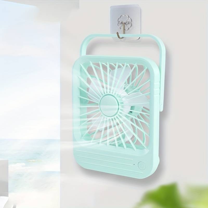 Quite Hanging Desk Fan, Mini USB Rechargeable Fan, Quiet Mini Desktop Cooling Fan for Indoor Outdoor