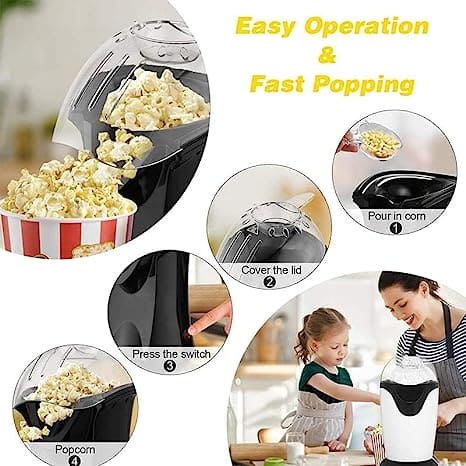 Portable Electric Popcorn Maker, Automatic Instant Popcorn Maker, Kitchen Desktop Mini DIY Corn Maker, Electric Hot Popcorn Machine, Oil Mini Hot Air Popcorn Machine, Portable Electric Household Snack Maker