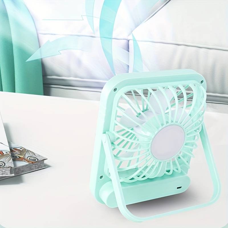 Quite Hanging Desk Fan, Mini USB Rechargeable Fan, Quiet Mini Desktop Cooling Fan for Indoor Outdoor