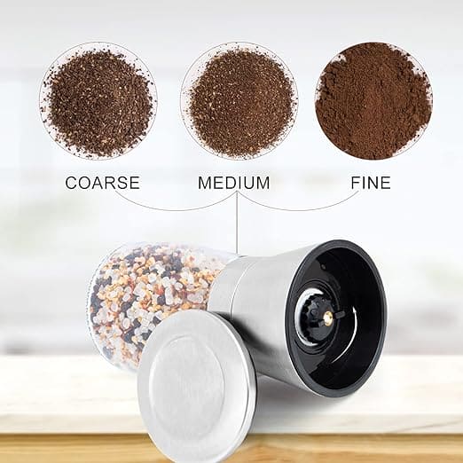 Salt And Pepper Grinder, Manual Stainless Steel Salt and Pepper Mill Grinder, Spice Herb Glass Muller, Hand Mill Grinding Bottle, Condiment Grinding Tool Kitchen Gadget, Adjustable Coarseness Shaker, Durable Spice Grinder, Compact Pepper Grinder