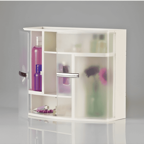 Plastic Bathroom Cabinet, Wall Mounted, Hanging Bathroom Storage Cabinet, Multipurpose Cabinet with Doors and Shelves, Wall Mounted Washroom Cabinet, Over The Toilet Cabinet, Kitchen Bathroom Storage Shelve