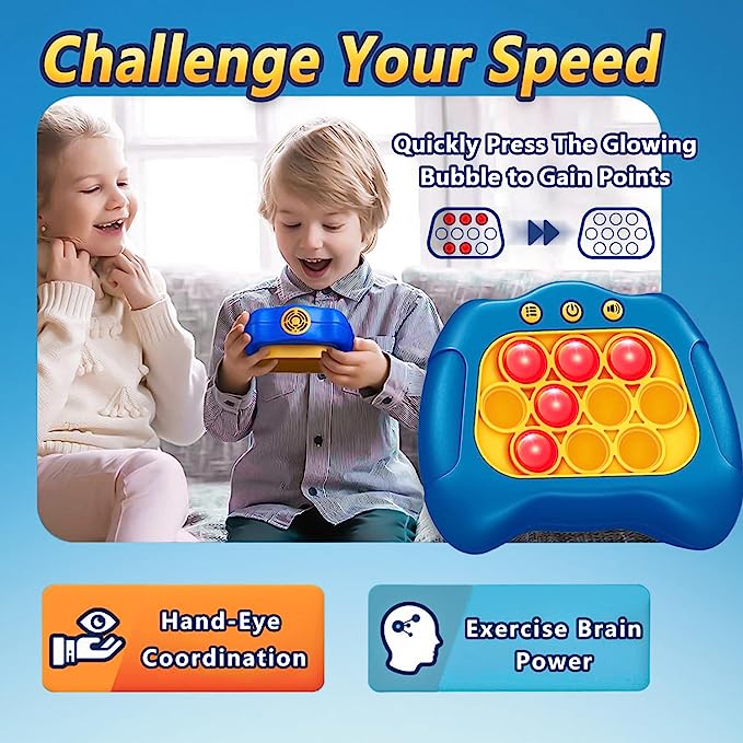 Console Pop Up Toy, Quick Push Game Machine, Light Bubble Puzzle Toy, Electronic Squeeze Poppet Sensory Push Pop Bubble Toy, Anti Pressure Whack A Mole Toy, Autism Sensory Toys for Boys Girls, Rapid Push Puzzle Game