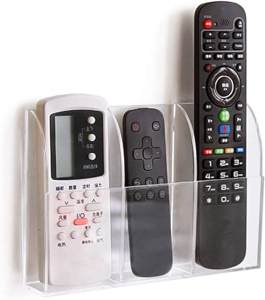 Acrylic Remote Holder, Transparent Mobile, Stationery Case, Wall Mounted Remote Control Holder Organizer, Clear Remote Control Holder