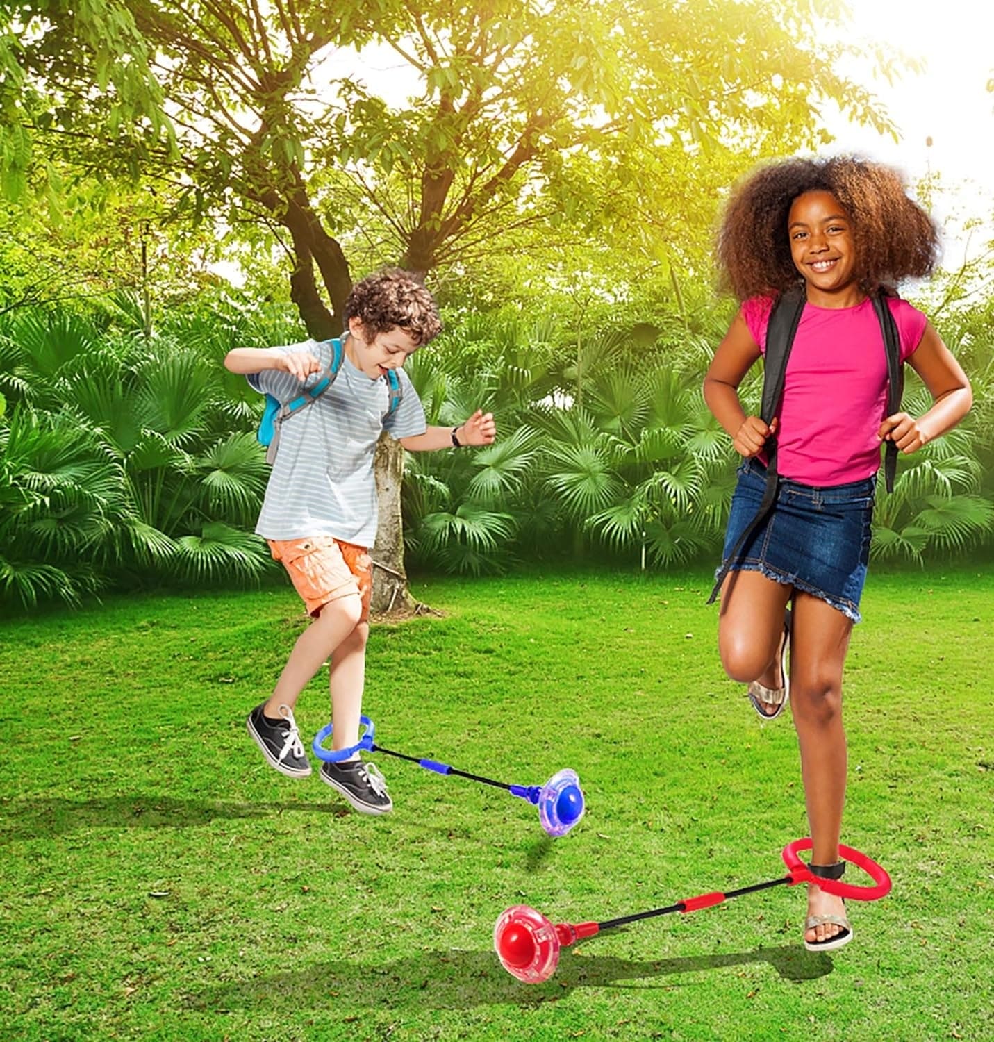 Foot Flashing Ankle Jumping Rope Ball, Glowing Bouncing Fitness Sports ...