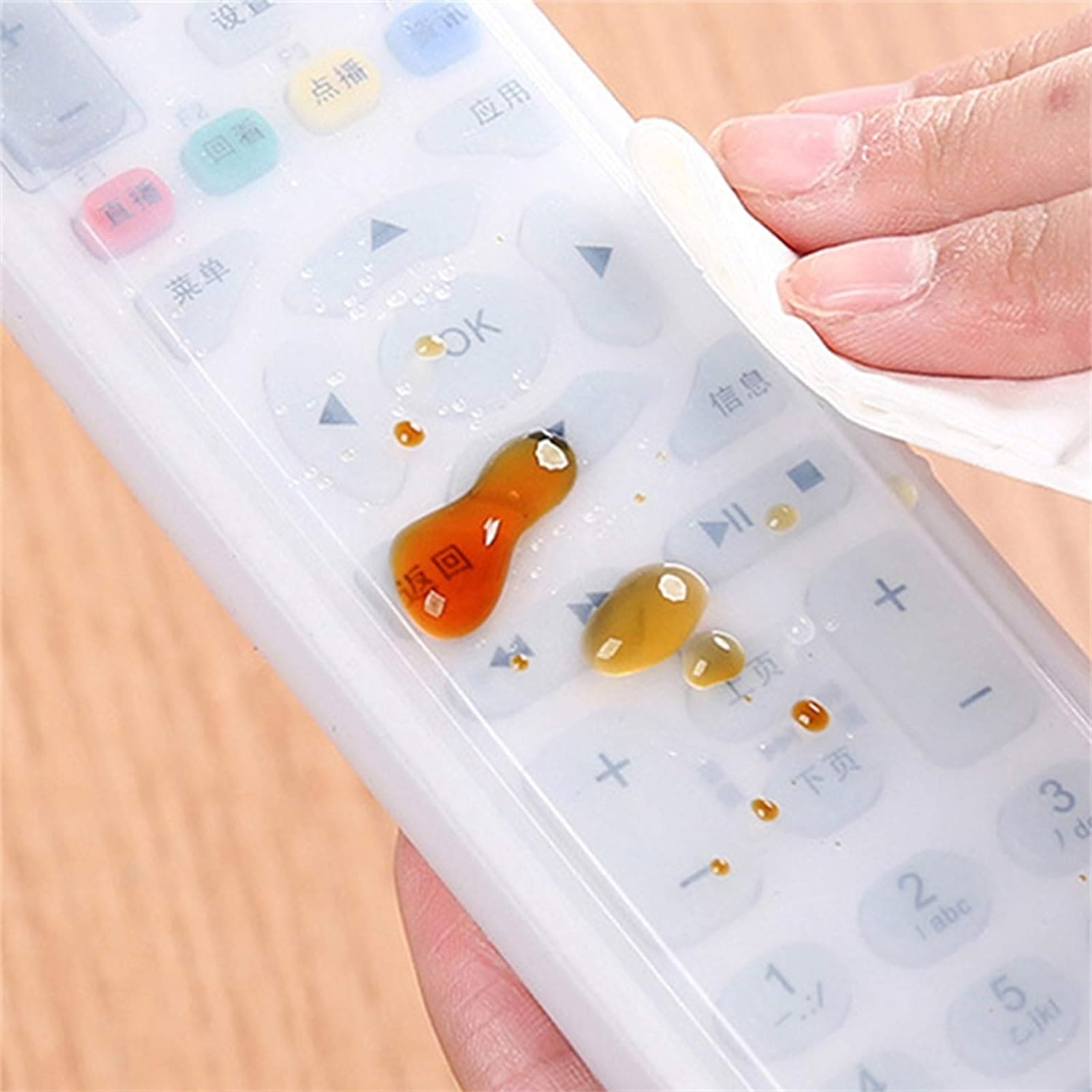 Silicon Rabbit RC Cover, Universal Home TV Remote Control Cover, Transparent Noctilucent Cover,  Waterproof Clear Protector Skin Pouch Bag, Dust-proof Anti-fall Rabbit Ear Protective Case