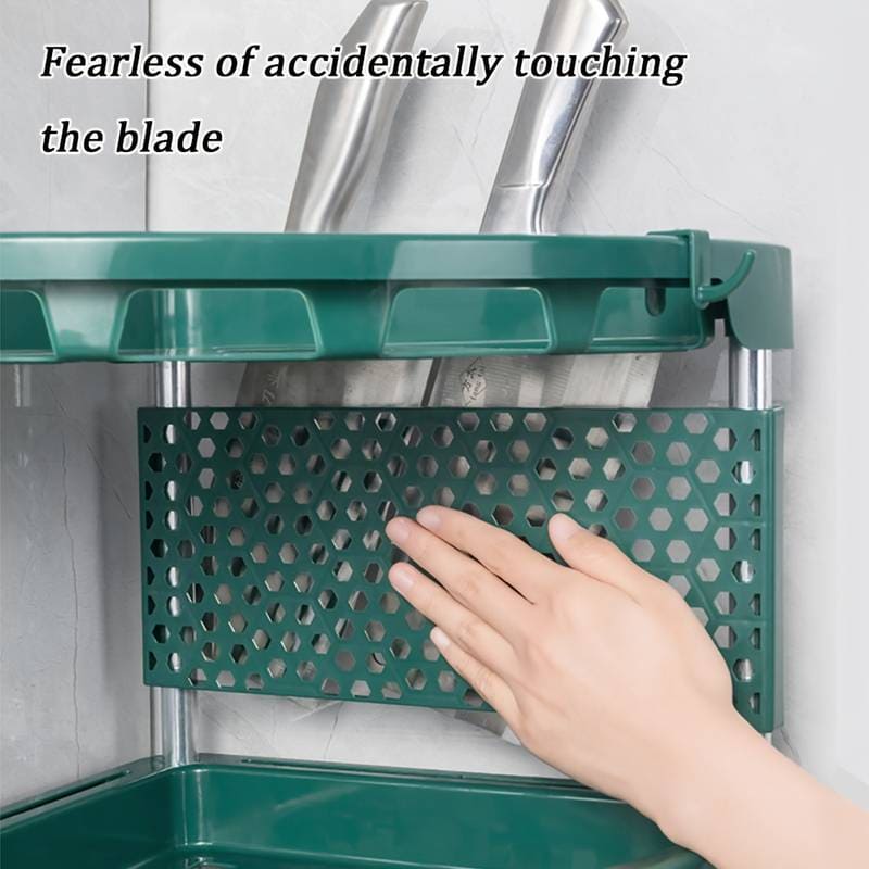 Kitchen Corner Storage Rack, Stainless Steel Kitchen Corner Shelf, Multi Layer Condiment Triangle Storage Rack, Household Triangular Shelf, Multifunctional Metal Storage Shelf