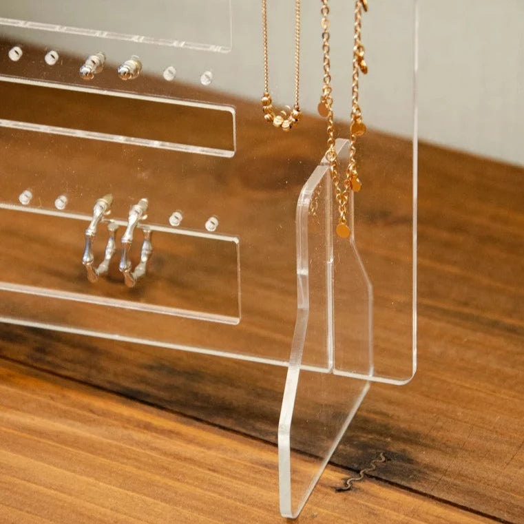 Acrylic Jewellery Stand, Transparent Jewellery Display Organizer, Portable Jewellery Hanger Necklace Earring Bracelet Stand, Clear Acrylic Jewellery Holder, Compact Stand For Jewellery