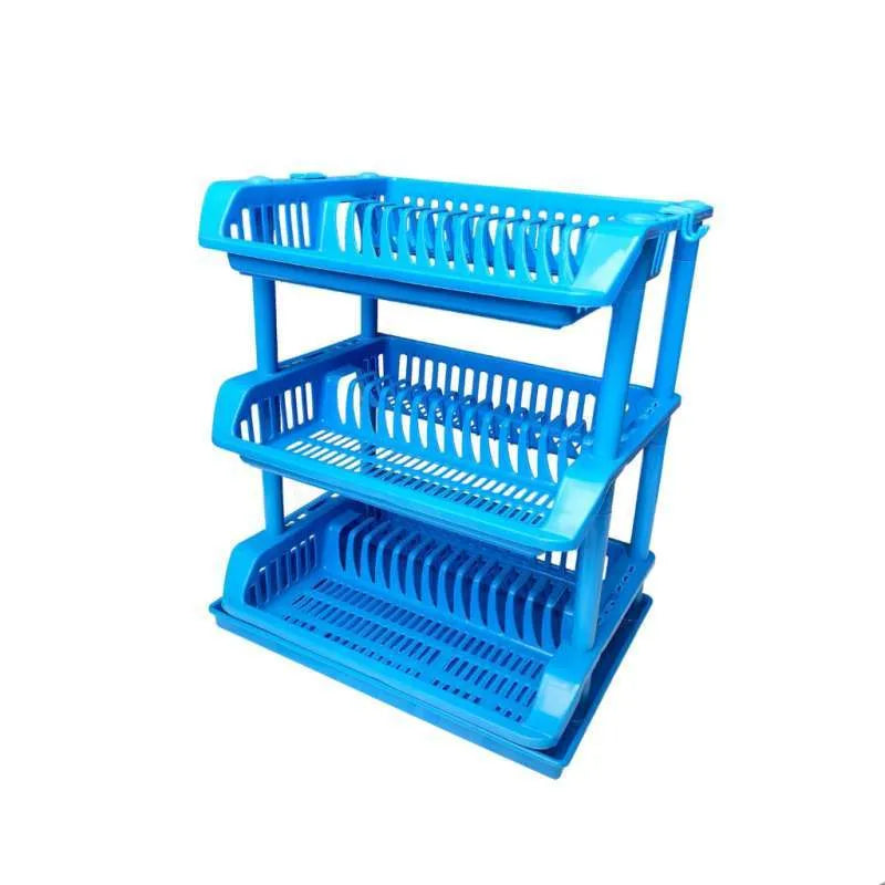 3 Layer Plastic Plate Rack, Kitchen  Bathroom Plastic Storage Shelf, Household Toiletry Holder Organizer, Multifunctional Trolley Cart, Floor Standing Plastic Storage Shelf, Corner Shelf Stackable Organizer
