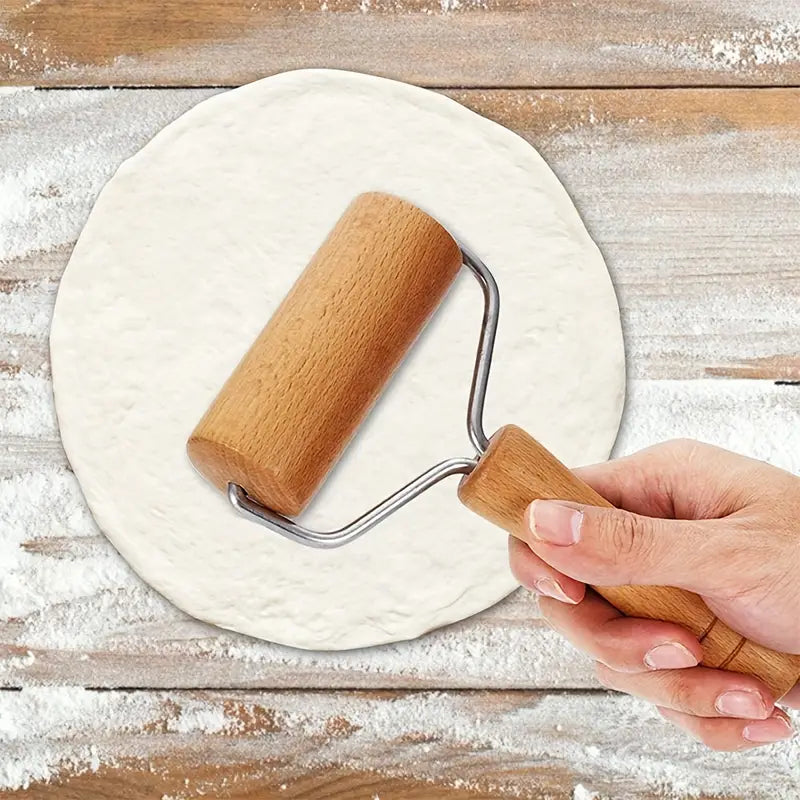 T Shaped Wood Roller, Hand Dough Roller, Multifunctional Dual Wooden Flour Pastry Kitchen Baking Tool, Dough Roller For Pastry Cookie Dough Pizza Kitchen Baking Tool, Dough Baker Baking Kitchen Utensils Rolling Pin
