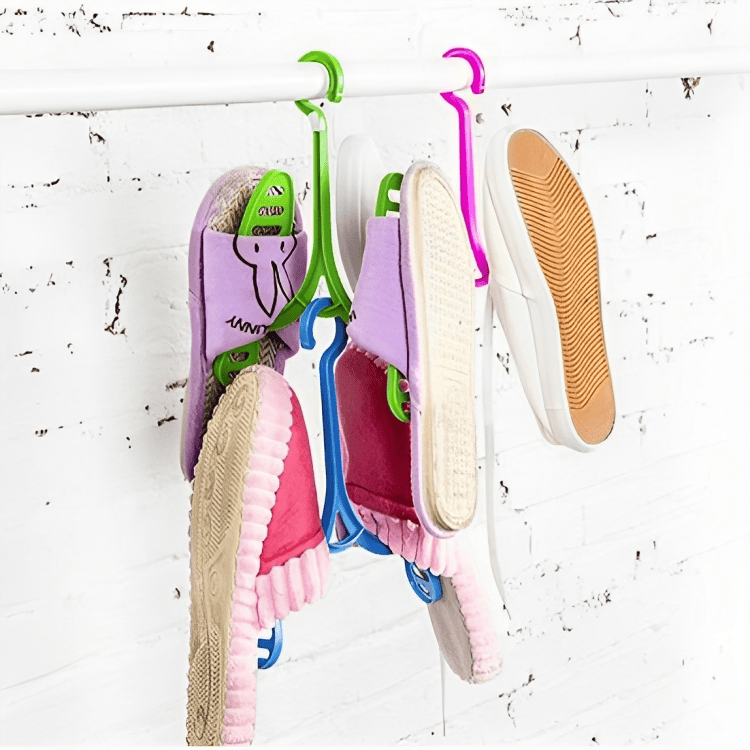 Shoes Drying Hanger, Wardrobe Shelf Shoe Hanger, Balcony Shoes Drying Rack, Outdoor Shoe Drying Rack With Hook, Multifunctional Shoe Rack