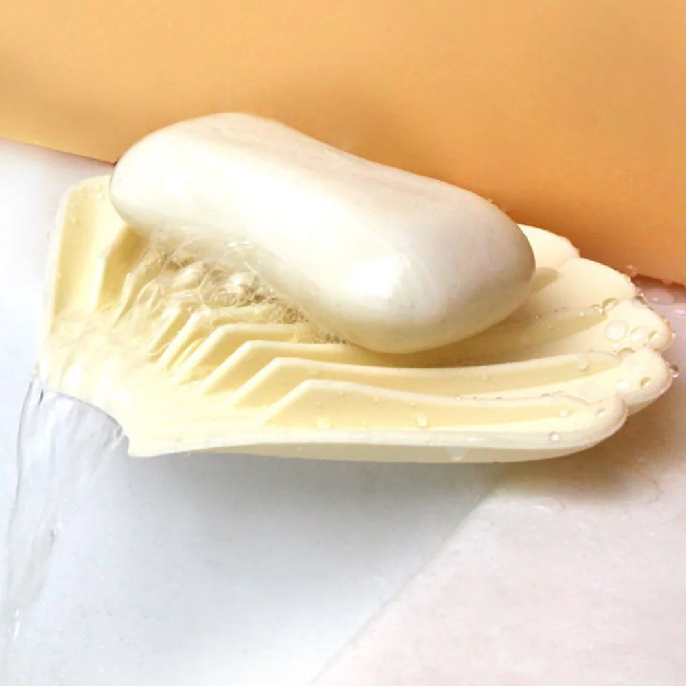 Sea Shell Soap Dish, Anti Slip Creative Soap Box, Self Draining Soap Bar Holder, Bathroom Silicone Soap Dish Tray, Kitchen Countertop Sink Splash Drying Mat, Sponge Drain Pad Rack, Silicone Washing Table Soap Tray