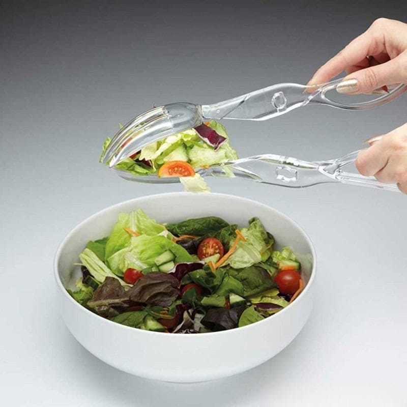 Acrylic Salad Serving Scissor, Chef Craft Scissor, Food Serving Tongs Spoon & Fork, Dum Sum Tongs, Plastic Serving Salad Scissor Tongs