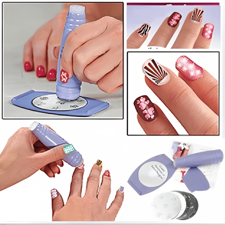 Saloon Express Nail Art Stamping Kit, Professional Nail Polish Art Kit, Decals Nail Paint Stamp