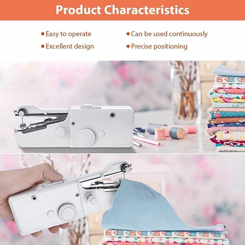 Handheld Sewing Machine, Portable Handy Stitch Machine, Mini Needle Cordless Clothes Fabric Sewing Machine, Stapler Sewing Machine, Portable Sewing Machine for Home Tailoring, Handheld Sewing Machine for Beginners