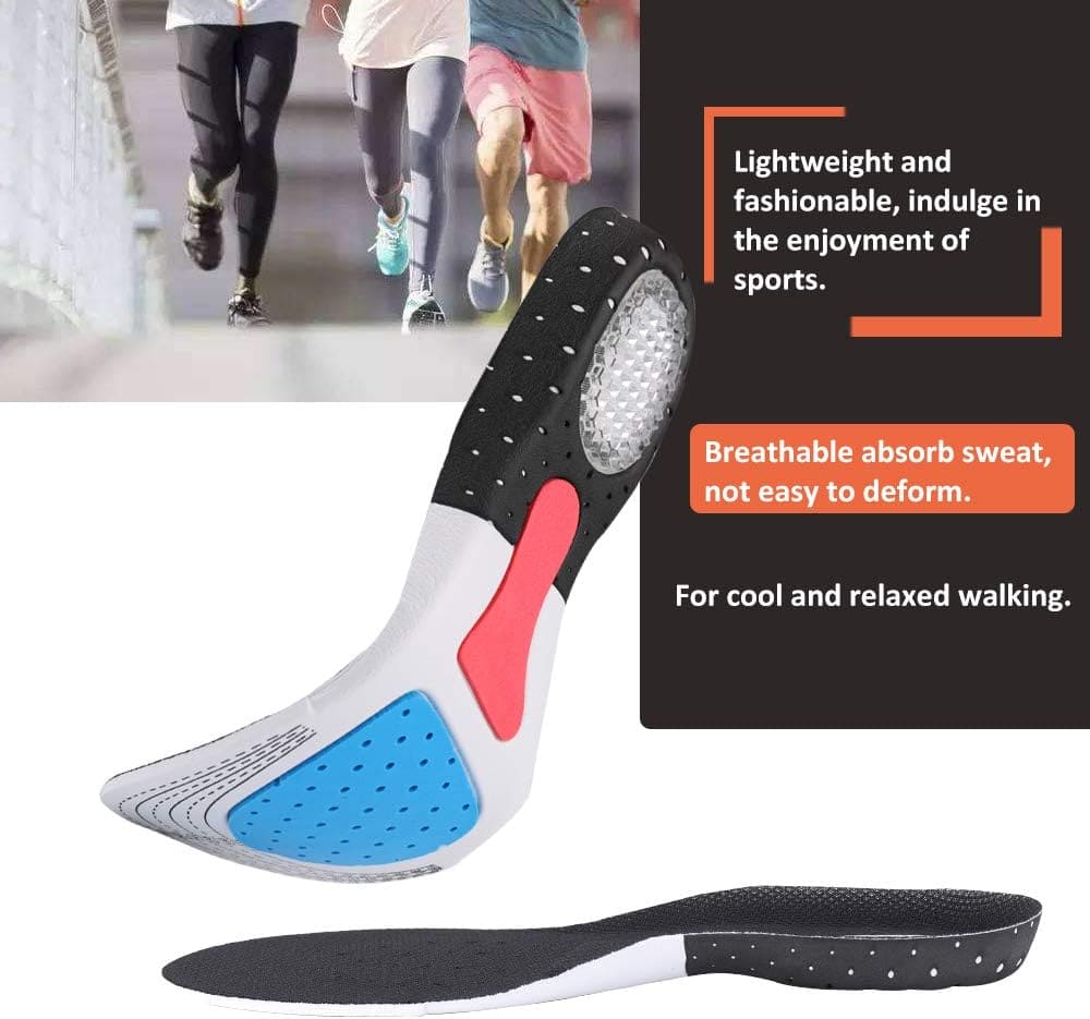 Set of 2 Cuttable Silicone Shoe Insoles, Men Women Orthotic Arch Support Sport Shoe Pad, Soft Running Insert Shoe Pad, Silicone Gel Insoles For Feet, Arch Support Shoe Pad, Flash Drying Foot Care Pads