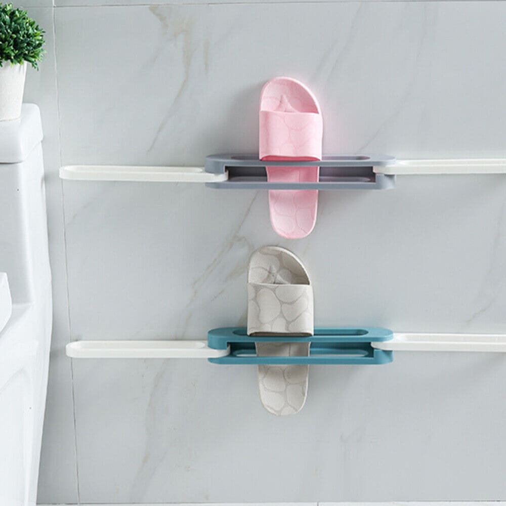 Foldable Slipper Rack, 3 in 1 Shoe Rack Wall Mounted Shoe Rack, Multifunctional Flip Flops Foldable Towel Rack, Cabi Lock Folding Shoe For Entrance, PP Sandals Slippers Hanger, Home Bathroom Shoe Shelf