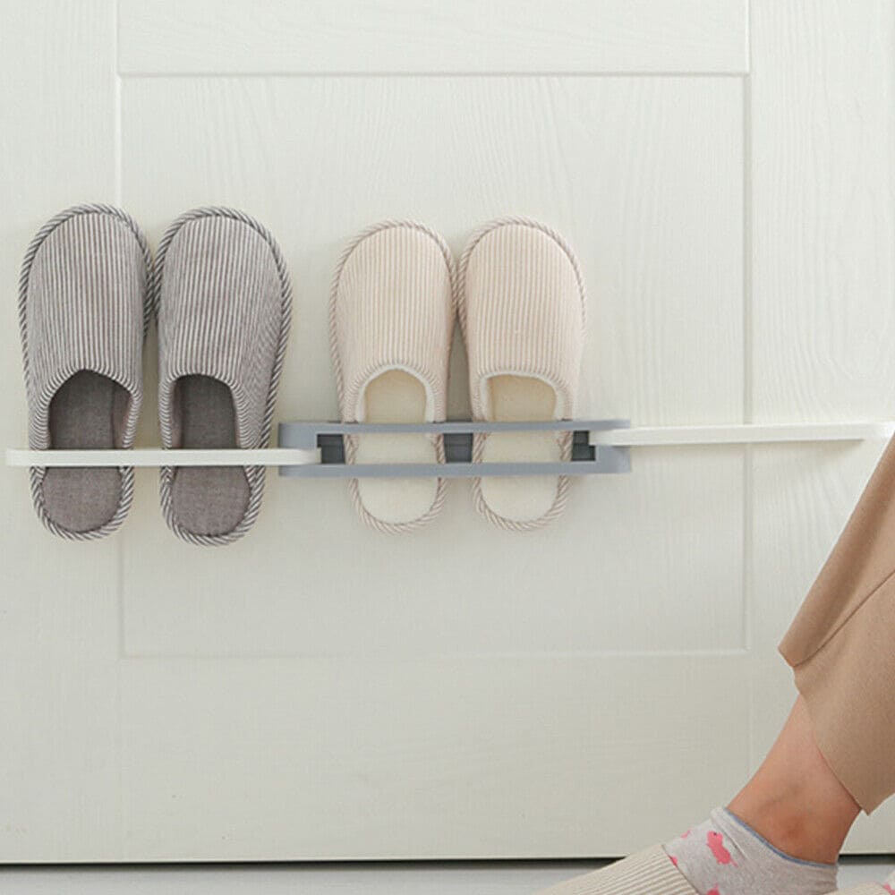 Foldable Slipper Rack, 3 in 1 Shoe Rack Wall Mounted Shoe Rack, Multifunctional Flip Flops Foldable Towel Rack, Cabi Lock Folding Shoe For Entrance, PP Sandals Slippers Hanger, Home Bathroom Shoe Shelf