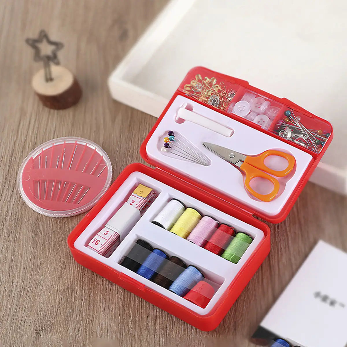 Insta Sewing Kit, Travel Sewing Box With Color Needle Threads, Basic Emergency Sewing Kit Tools