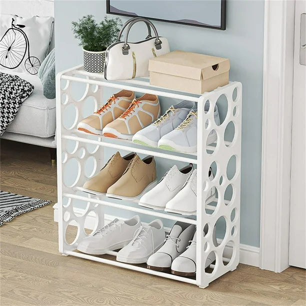 4 Layer Bubble Hole Shoe Rack, Creative Multilayer Shoe Rack, Multipurpose Space Saving Shoe Rack, Removable Assembly Shoe Cabinet for Home, Dustproof Shoe Cabinet For Home Entrance