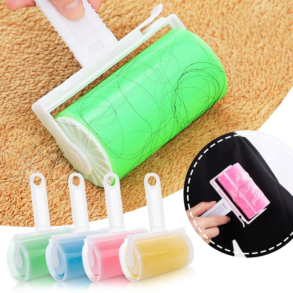 Boo's Washable Lint Roller, Reusable Washable Brush, Fluff Cleaner Sticky Lint Roller, Travel Dust Picker Cleaner Remover, Reusable Clothes Hair Sticky Roller with Cover, Sticky Roller Sucking Dust Hair, Clothes, Wool Dust, Fluff Pet Hair