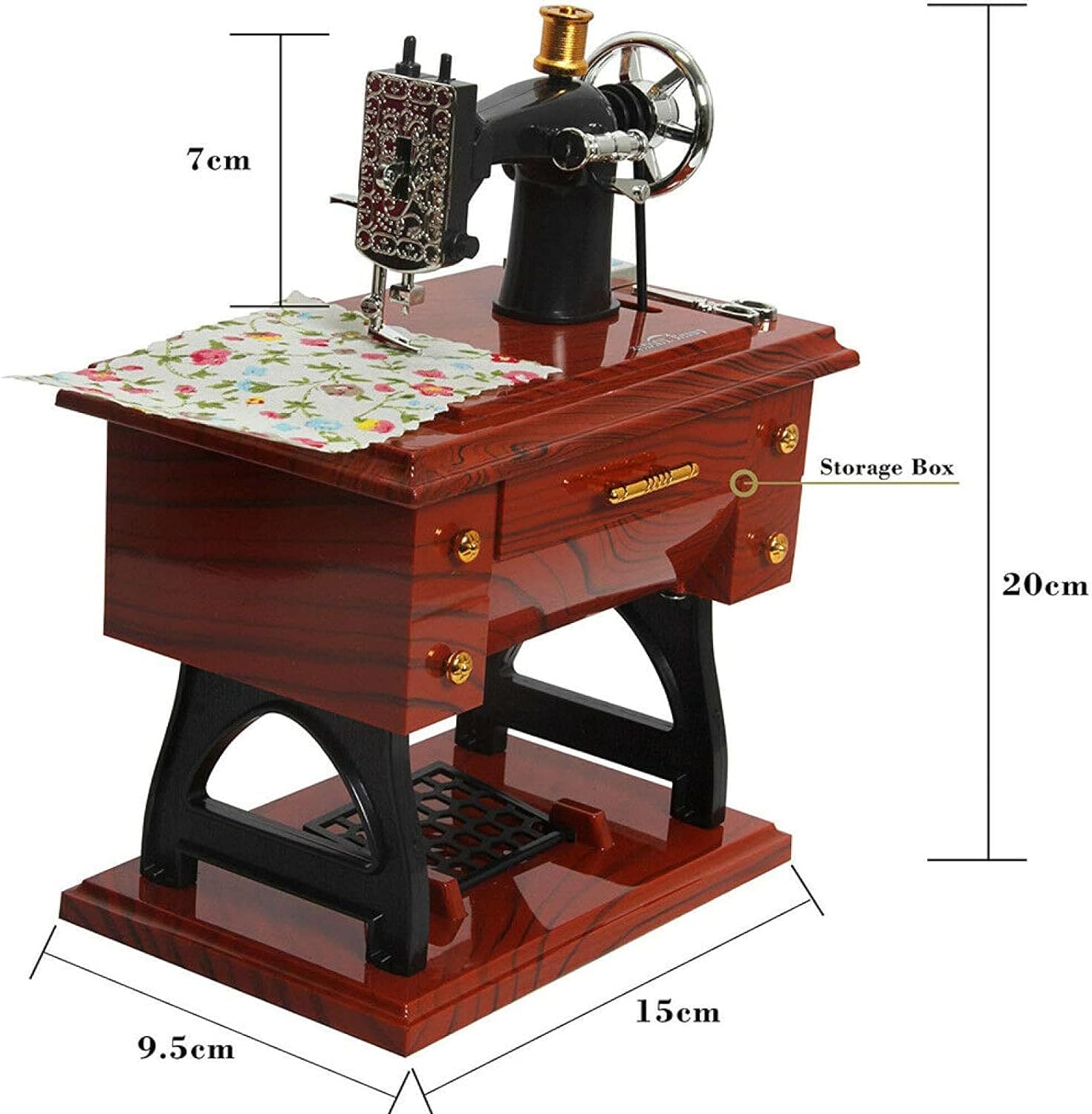 Sewing Machine Music Box, Vintage Mini Music Box, Musical Singer Case Home Classic Pedal Sewing Machine, Table Decor Musical Toy, Musical Box With Retro Craft, Stylish Music Box, Kids Retro Music Boxk