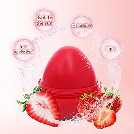 Strawberry Lip Balm, Cute Moisturizer Makeup Lip Balm, Natural Cosmetic Lip Gloss