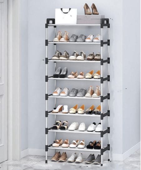 6 Tier Classic Shoe Rack, Stainless Steel Multilayer Shoe Storage Shelf, Stackable Shoe Rack With Side Support, Easy, Shoe Organizer Shelf for Entryway, Multifunctional Free Standing Shoe Cabinet, Hallway Cabinet Organizer Holder