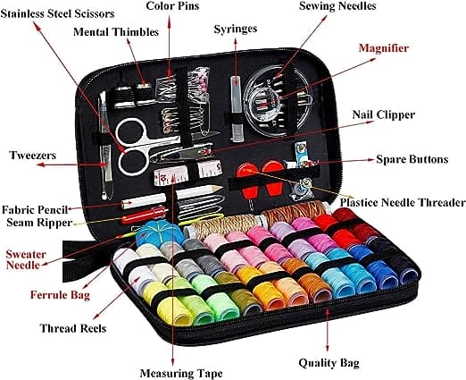 98 Pcs Household Sewing Kit, Multifunction Sewing Kits Bag, Hand Quilting Stitching Embroidery Thread Sewing Accessories, Travel Sewing Box Kit, Portable Emergency Repair Kit