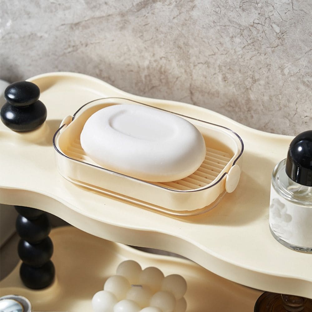 Split Type Soap Dish, Double Layer Soap Dish, Bathroom Kitchen Sink Organizer, Water Draining Soap Double Latte Dish