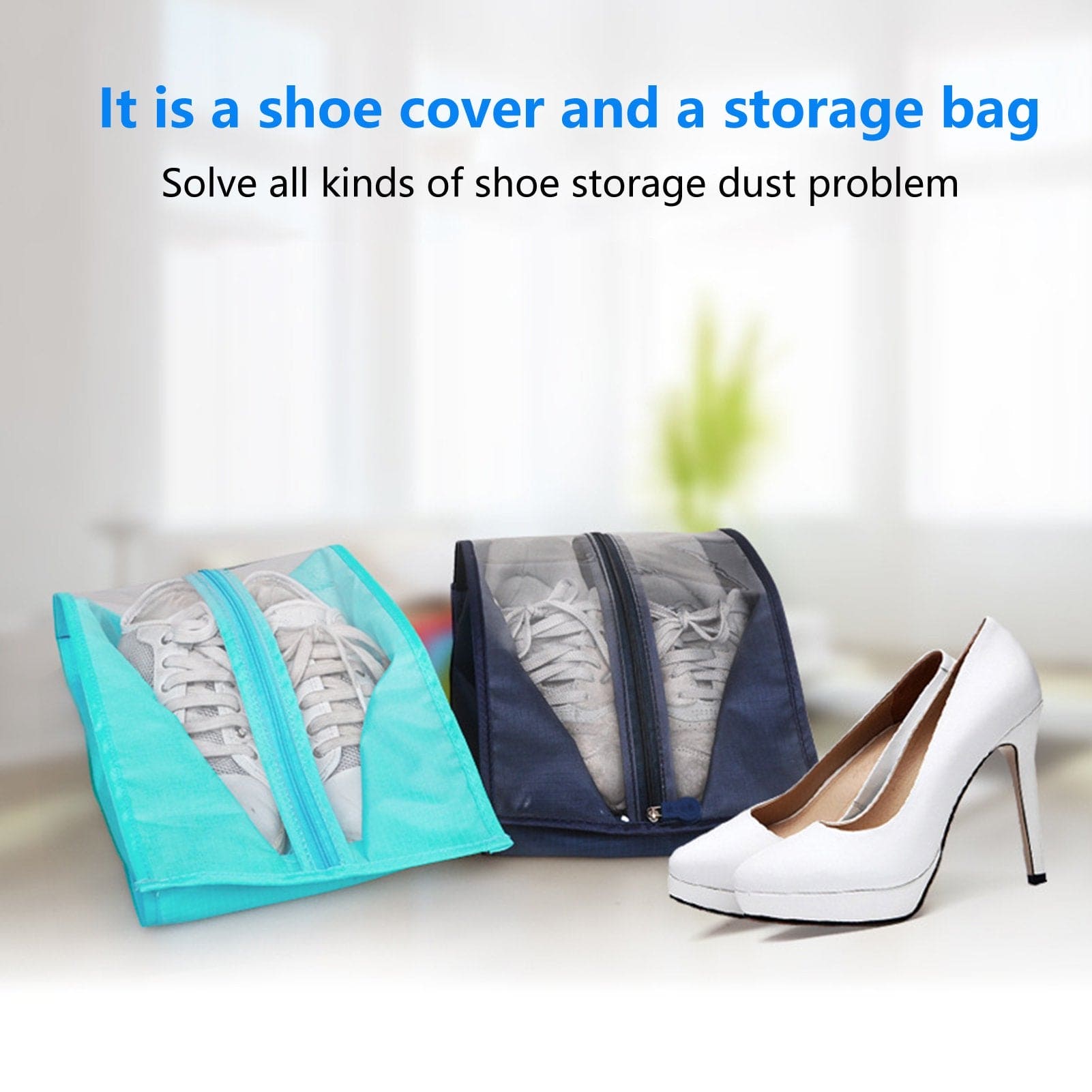 Hanging Shoe Organizer, Portable Shoe Storage Bag, Waterproof Oxford Cloth Shoes Storage Bag, Transparent Shoe Bags, Large Capacity Colorful Travel Shoe Bag, Travel Portable Sorting Pouch
