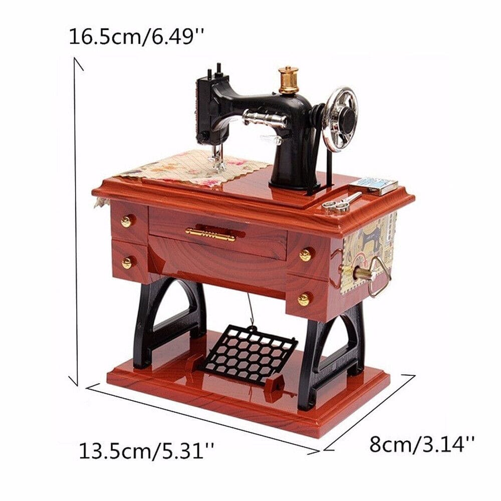 Sewing Machine Music Box, Vintage Mini Music Box, Musical Singer Case Home Classic Pedal Sewing Machine, Table Decor Musical Toy, Musical Box With Retro Craft, Stylish Music Box, Kids Retro Music Boxk