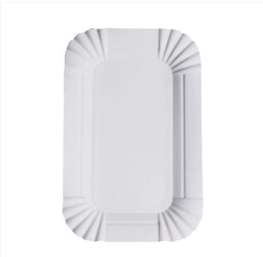 Large Rectangular Paper Plates Set Of 20 Rectangular Paper Plates, Disposable Paper Trays, White Disp ...