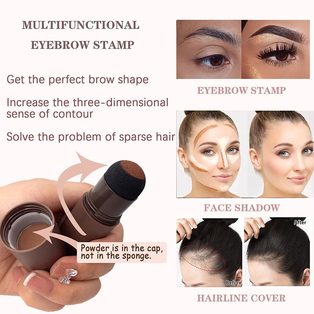 3 In 1 Eyebrow Shaping Stamp, Catirise Hairline & Eyebrow Shaping Stamp, Eyebrow Print Versatile, Women Eyebrow Stamp