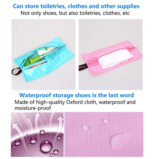 Hanging Shoe Organizer, Portable Shoe Storage Bag, Waterproof Oxford Cloth Shoes Storage Bag, Transparent Shoe Bags, Large Capacity Colorful Travel Shoe Bag, Travel Portable Sorting Pouch