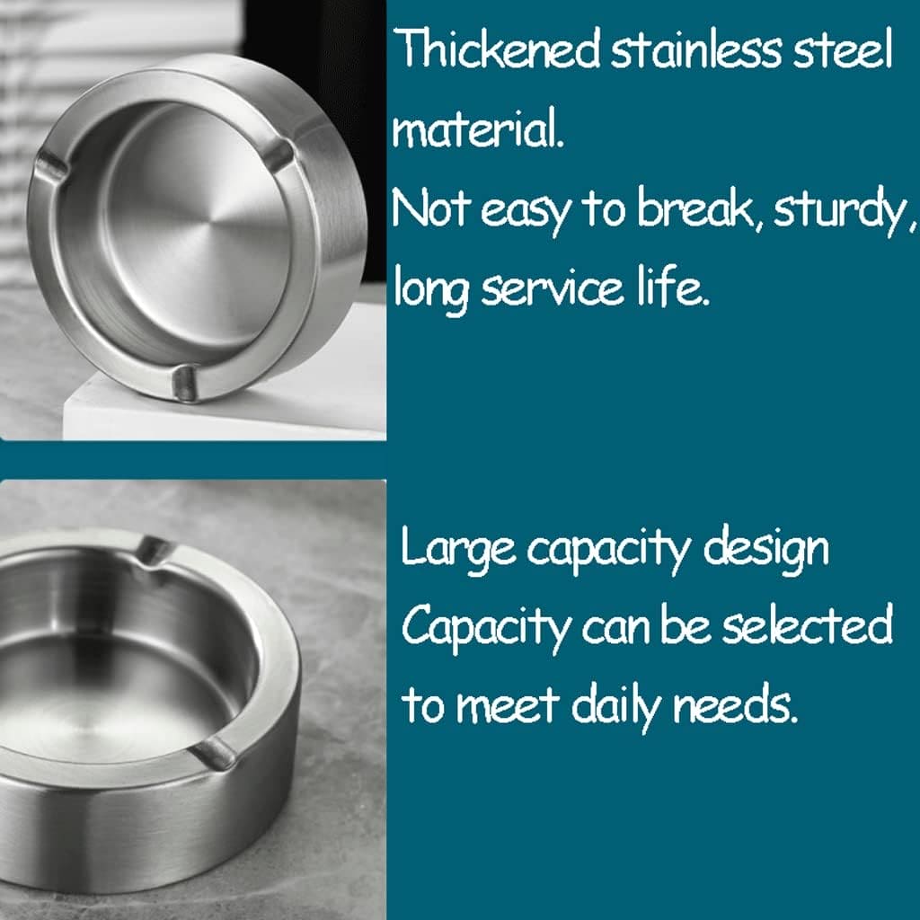 Round Smoking Ashtray, Cigarette Holder Ashtray, Elegant Stainless Steel Ashtray, Simple Ashtray Ornament for Cigarette, Premium Modern Smoking Holder, Windproof Ash Holder