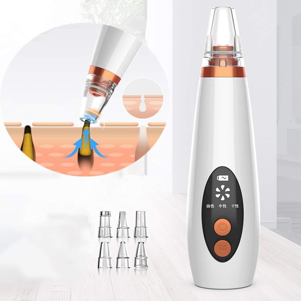 Electric Vacuum Pore Cleaner,  6 In 1 Blackheads Removing Device, Facial Black Spots White Dot Pimple Acne Cleaner, Beauty Extractor Skin Care Tools, Black Point Vacuum Suction Device, USB Rechargeable Bubble Beauty Instrument