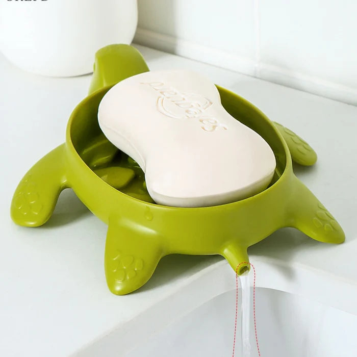 Cute Turtle Draining Soap Holder, Bathroom Shower Soap Holder, Sponge Storage Plate Tray, Sea Turtle Soap Holder Dish, Non Slip Shower Soap Box, Simple Wash Table Cartoon Turtle Soap Box, Virgin Plastic Soap Stand