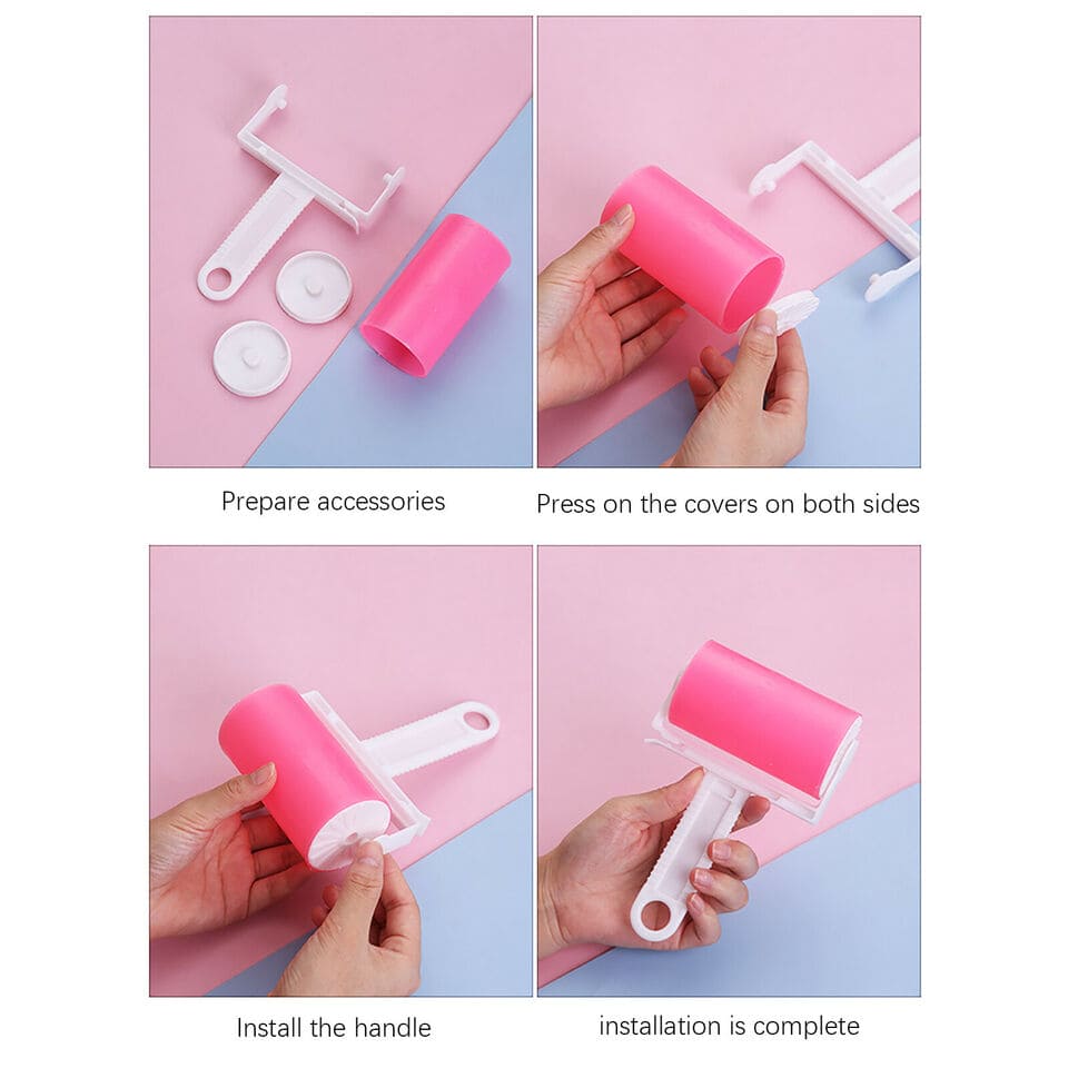 Boo's Washable Lint Roller, Reusable Washable Brush, Fluff Cleaner Sticky Lint Roller, Travel Dust Picker Cleaner Remover, Reusable Clothes Hair Sticky Roller with Cover, Sticky Roller Sucking Dust Hair, Clothes, Wool Dust, Fluff Pet Hair