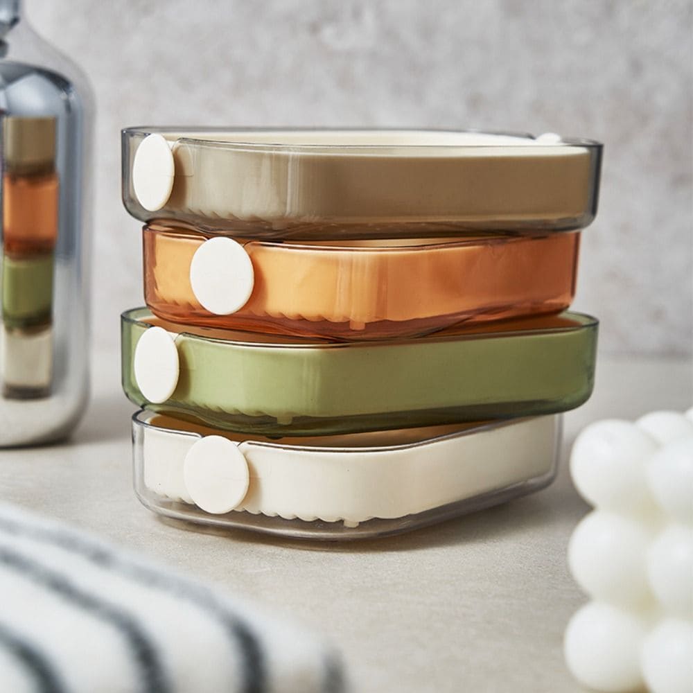 Split Type Soap Dish, Double Layer Soap Dish, Bathroom Kitchen Sink Organizer, Water Draining Soap Double Latte Dish