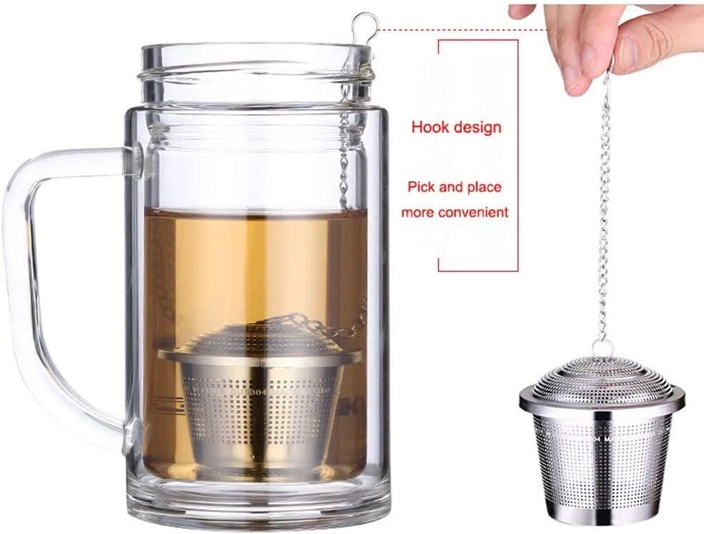 Easy Mesh Filter With Chain, Herbal Sieve Infuser, Reusable Stainless Steel Seasoning, Kitchen Filter Sachet with Chain, Herbal Ball Cooking Tools with Chain, Kitchen Filter Sachet with Chain, Multifunctional Fine Mesh Strainer, Ball Condiment Container