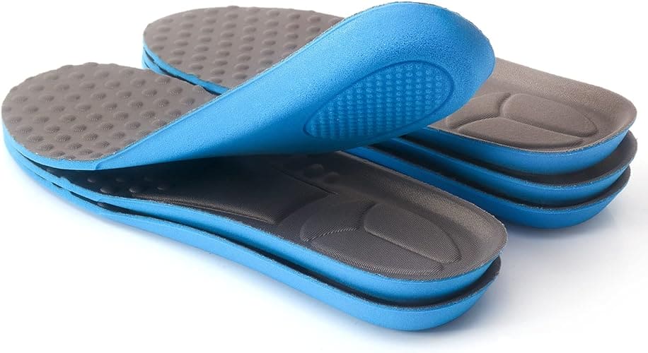 Shock Absorbing Insoles, Full Length Massage Cushion Insoles, Boot Replacement Inserts Shoe, Arch Support Heel Cushion, Unisex Foot Care, Foot Massage Breathable Shoe Soles, Relief Insoles for Working Daily Use, Comfortable Replacement Shoe Insole