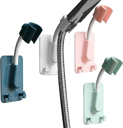 360° Shower Head Holder, Adjustable Shower Head Bracket, Universal Bathroom Shower Head Holder, Knob Suction Cup Shower Head Holder, Bathroom Sprinkler Head Rack, Self-adhesive Wall Mounted Shower Bracket, Wall Mount Hooks Stand Shower Bracket