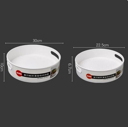 360° Rotating Kitchen Storage Tray, Kitchen Storage Container For Spice Food Snack, Bathroom Shampoo Storage Tray, Non Slip Snack Dried Storage Plate, Multifunctional Antiskid Rotary Storage Box