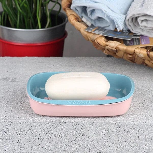 Set Of 4 Snail Soap Dish, Double Layered soap Box, Bathroom Kitchen Soap Organizer, Multifunctional Drain Soap Holder, Soap Dish Tray For Bathroom, Draining Soap Dish Holder